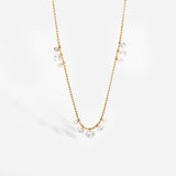 New Colors - Stainless Steel 18K Gold Plated Zirconia Charm Necklace (With Box)