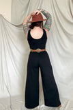 FawnFit Wide Leg Sleeveless Jumpsuit With Built-In Bra