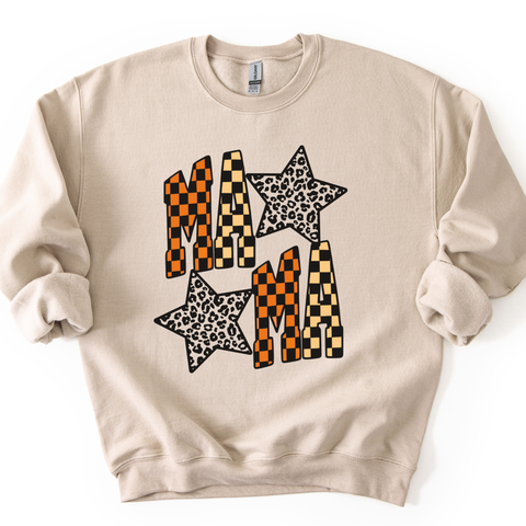 Checkered Mama Star Graphic Tee & Sweatshirt