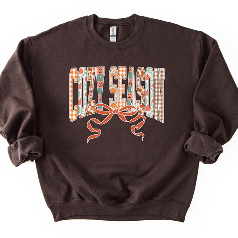 Cozy Patterned Bow Graphic Tee & Sweatshirt