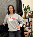 Checkered Santa Graphic Tee or Sweatshirt