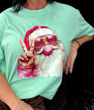 Pink Bubble Santa Short or Long Sleeve Graphic Tee