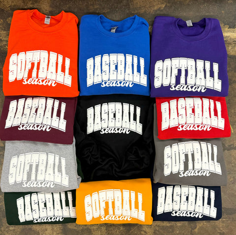 Softball Season Puff Sweatshirts