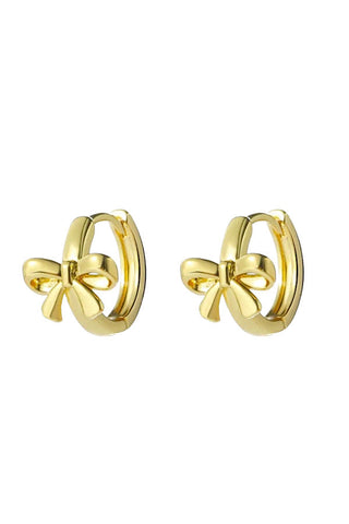 Gold Bow Huggie Hoop Earrings - ETA 2/12