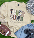 Touchdown Pattern Football Custom Sweatshirt or Tee