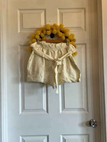 Cream Linen Shorts