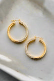 Natural Elements Gold Rhinestone Hoop Earrings