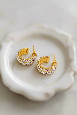 Natural Elements Gold Micro Stone Hoop Earrings