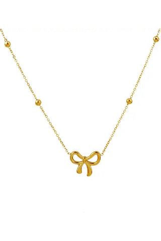 Natural Elements Small Gold Bow Necklace - ETA 2/16