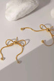 Natural Elements Gold Dangle Bow Earrings - ETA 2/16
