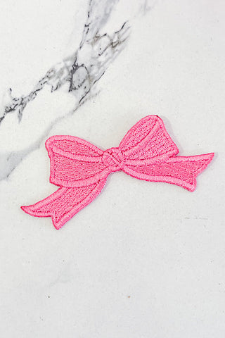 Small Pink Bow Embroidered Patch - ETA 6/7