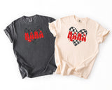 Valentines Checkered Mama graphic tee