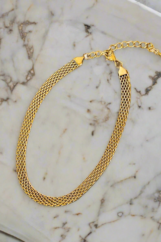 Natural Elements Gold Mesh Chain Choker