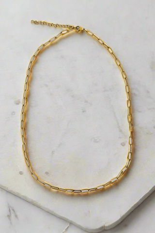 Paper Clip Gold Necklace
