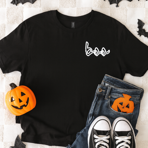 Boo Outline Graphic Tee and Sweatshirt