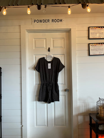 Grey short sleeve romper