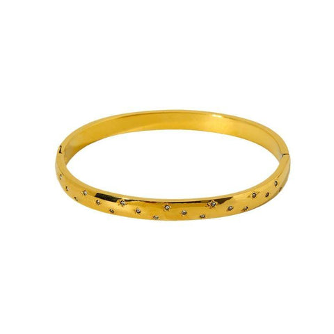 18K Gold Plated Star-Shaped Bangle (With Box)