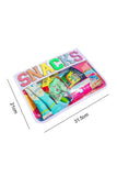 SNACKS Chenille Letters Zipped Clear Pouch