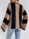 Crew Neck Waffle Drop Shoulder Knit Sweater
