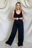 FawnFit Wide Leg Sleeveless Jumpsuit With Built-In Bra