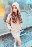 Harrison Taupe Hooded Casual Dress