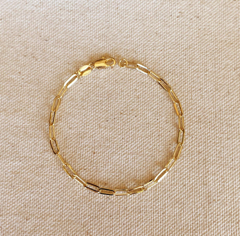 Paperclip 18K gold filled bracelet
