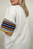 Cotton Bleu 90's Cotton Stripe Contrast Tee