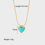 18K Gold Plated Turquoise Heart Pendant Necklace