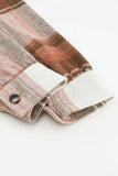 Plaid Print Flap Pockets Slit Long Shacket