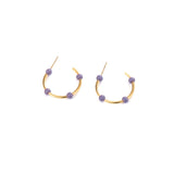 Willow Moon Retro Hand Enamel C-Shaped Hoop Earrings with Box